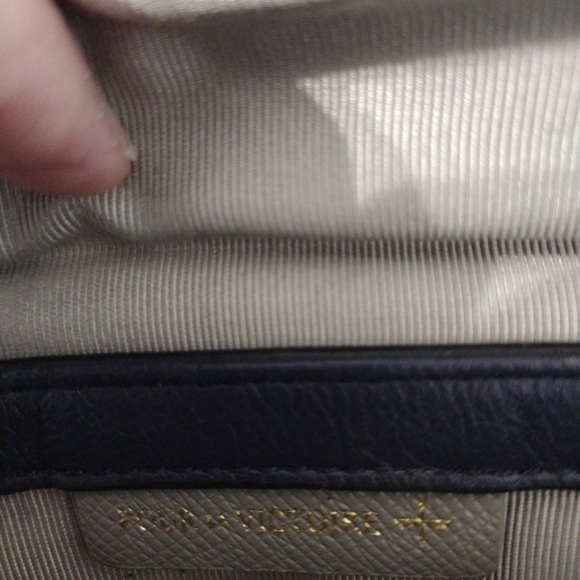 POUR LA VICTOIRE Boxy Crossbody Bag Satchel Purse Leather Navy Convertible.10 - Picture 9 of 10